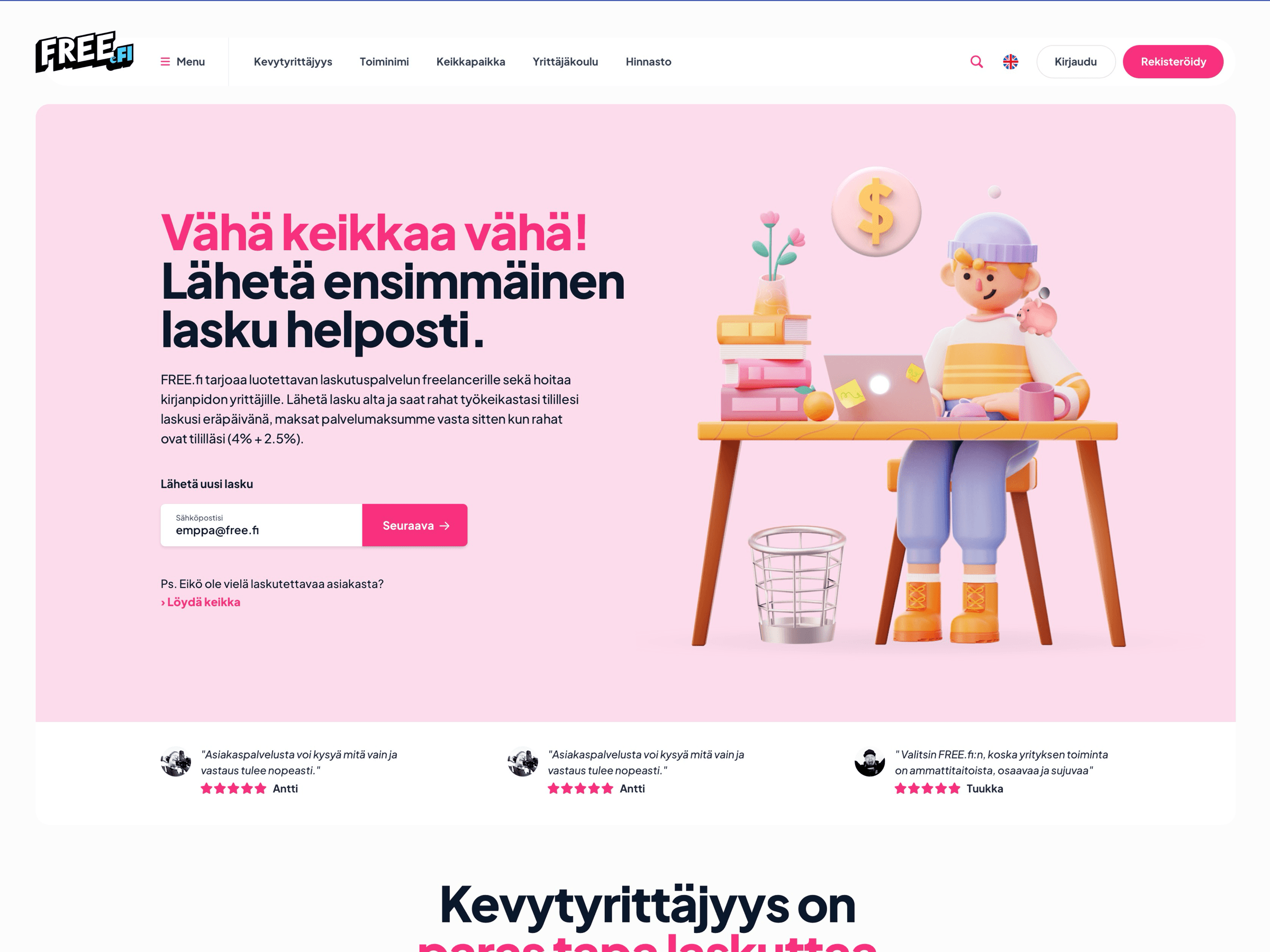 FREE.fi mobile responsive design with design token architecture